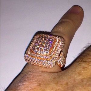 Square 925 SS Finished In Gold